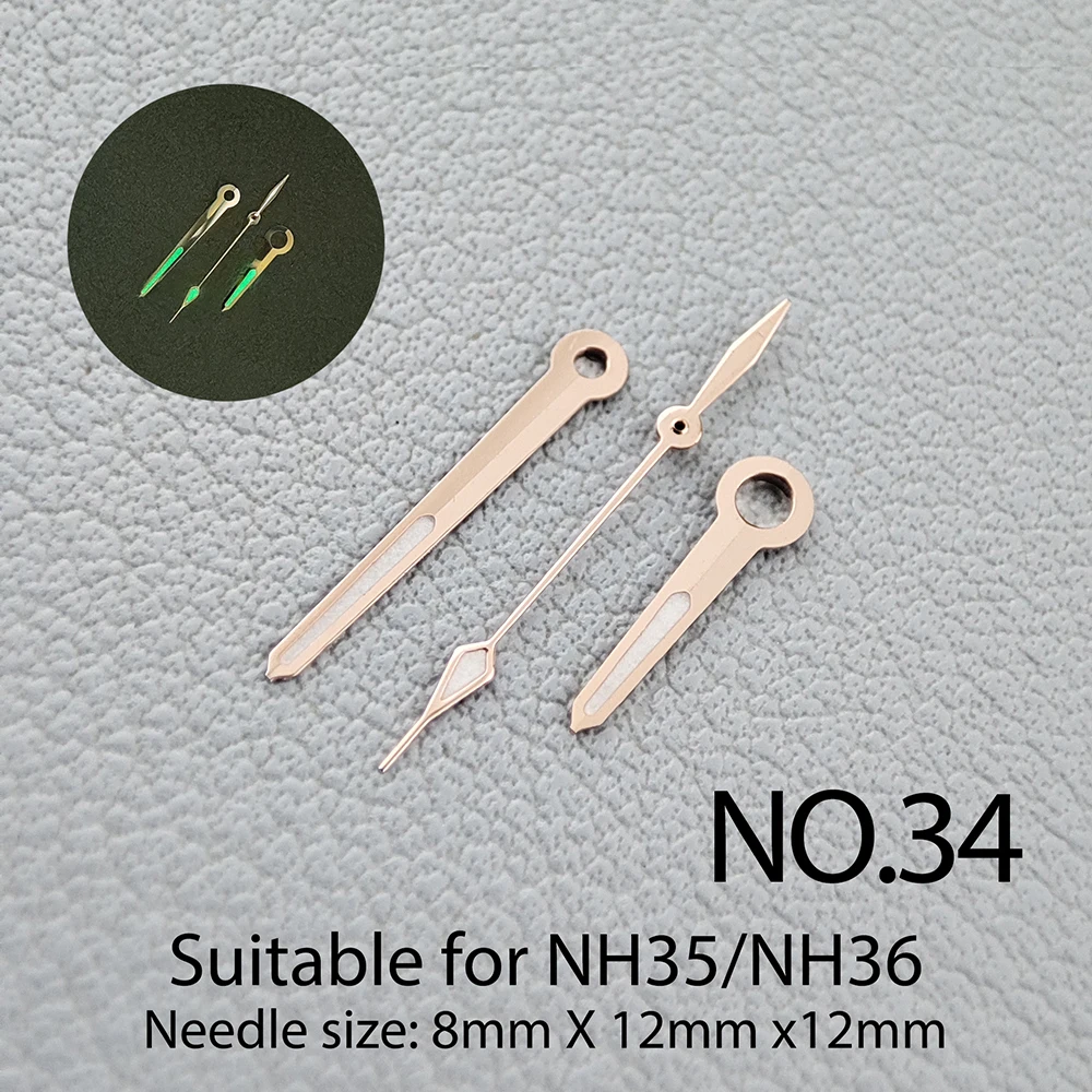 Watch Accessories Watch Pointer NH35 Hand Pointer Orange, Luminous Suitable For NH35, NH36 Movement NO.9
