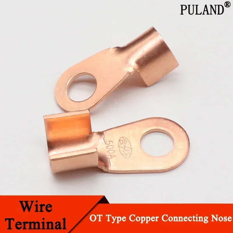 

50pcs Copper Battery Cable Connector Terminal Open Lugs Wire Terminals Crimp Splice OT Type 3A 5A 10A 20A 30A 40A 50A 60A 80A