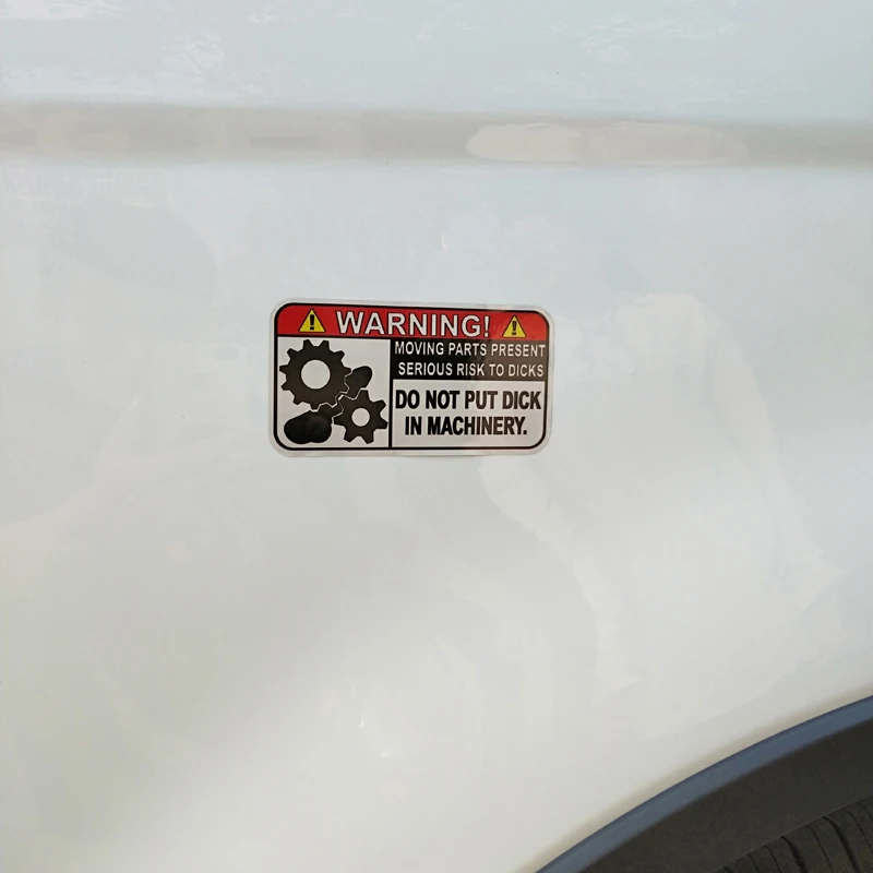 10.4×5.5CM 1Pcs Reflective PVC NOT PUT DICK IN MACHINERY Funny Warning Sticker Decal for Alfa Romeo Car Styling Decor