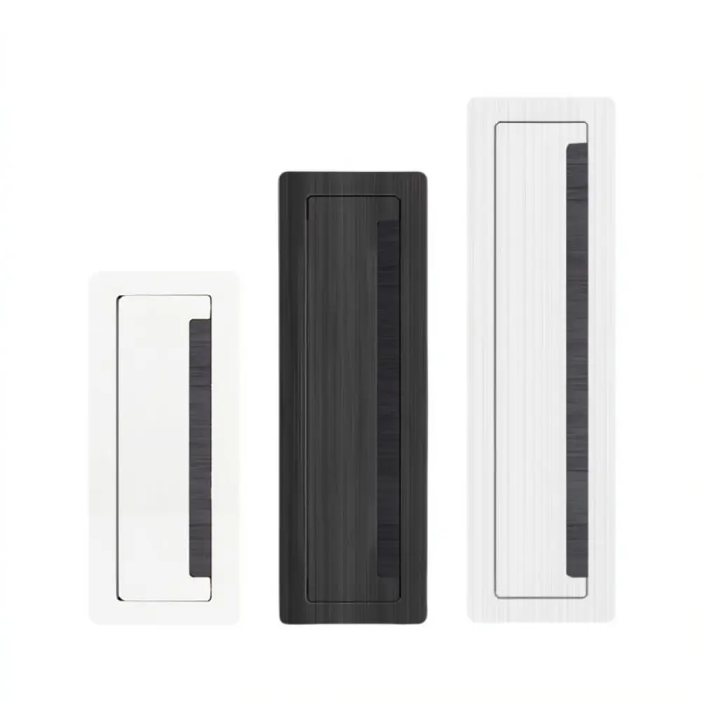 Modern Aluminum Rectangular Cable Grommet Desk Wire Organizer Box For Deen Office Conference Table Cord Management Tool