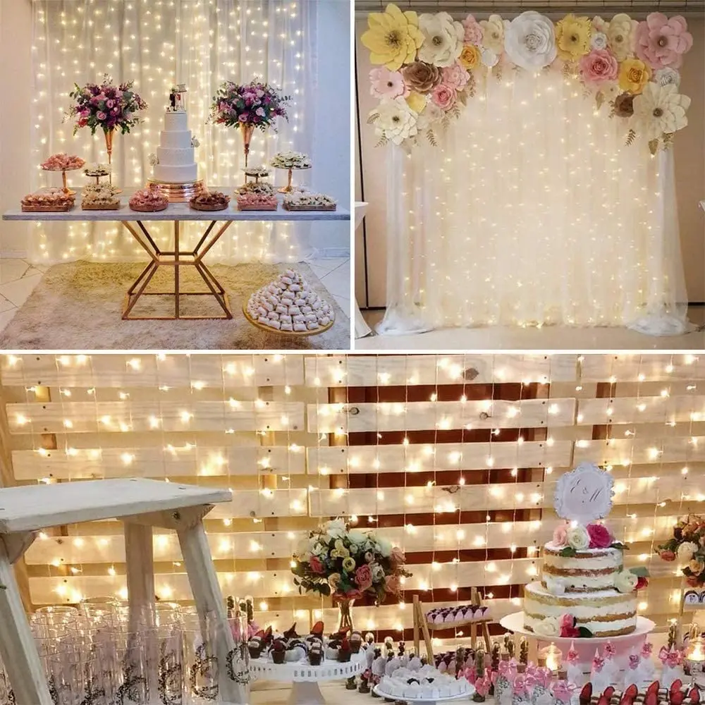 LED Curtain Light String 6M Remote Fairy Flash Lights String LED For Home Bedroom Window Lighting Wedding Party LED Decoration