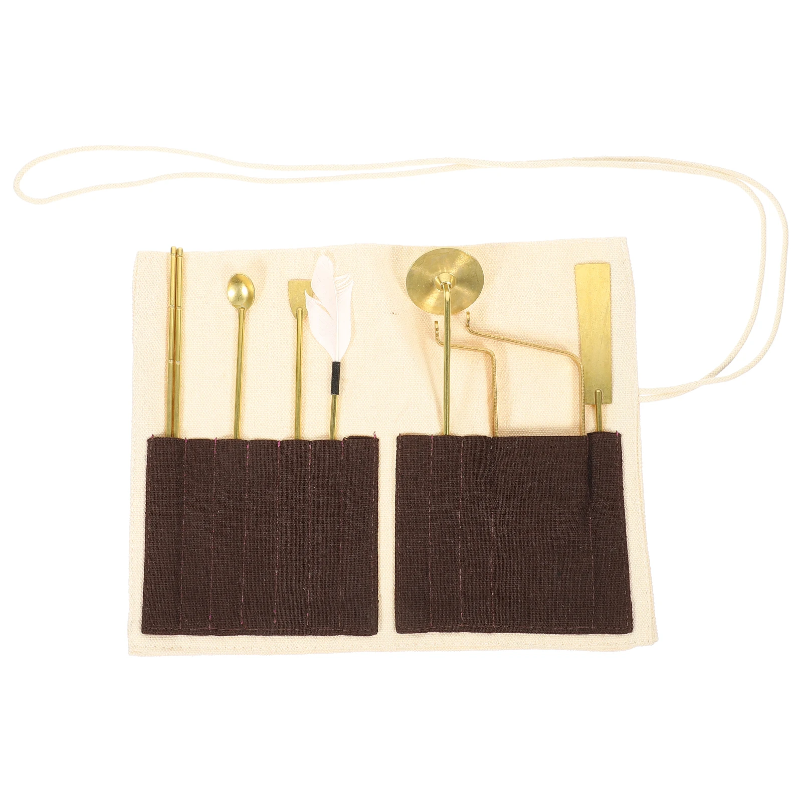 

Brass Incense Ash Press Kit Practical Tools for Home Yoga Meditation Chinese Ceremony Supplies Powder Burner Set