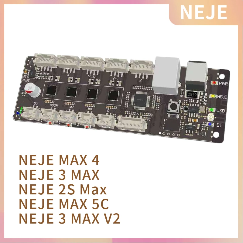 MAX 4/3 MAX/3 MAX V2/MAX 5C 레이저 조각기 및 절단기용 NEJE 교체 마더보드 - NEJE 소프트웨어 + NEJE 앱 + LASERGRB