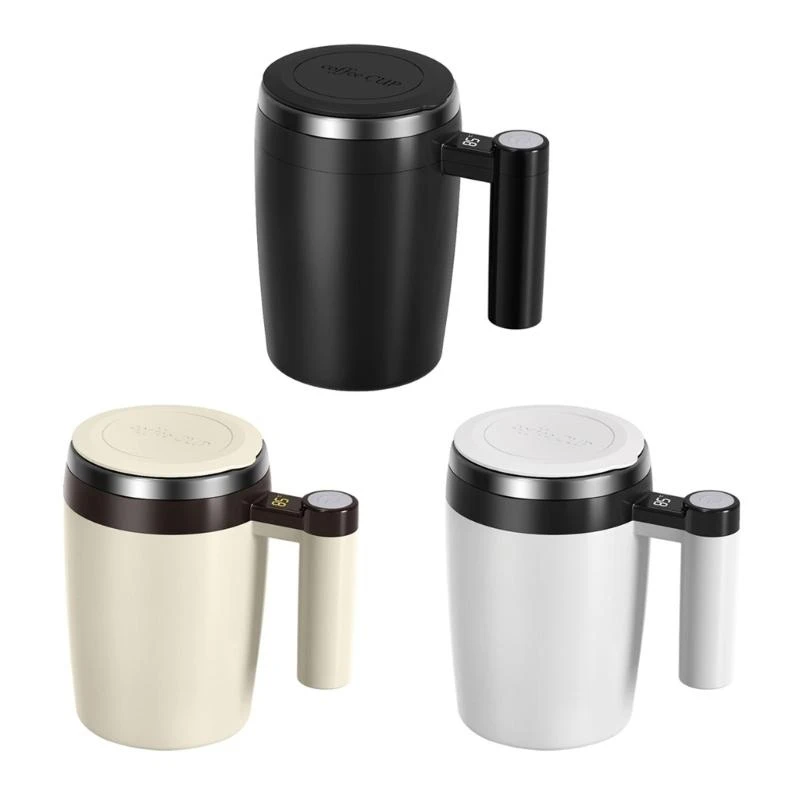 USB 충전식 자동 교반 컵 스테인레스 스틸 사무실 커피 믹싱 머그잔