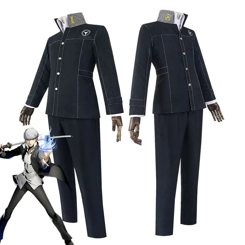 Juego Persona 4 Yasogami Yu Narukami disfraz de Cosplay niño uniforme de escuela secundaria vacaciones Anime trajes de fiesta de Carnaval Anime Cosplay