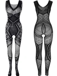 Hot Selling Men's Sex Jumpsuit One-piece Fishing Net Full Body Stocking Clothes Gay Erotic Mesh Transparent Temptation Body Suit