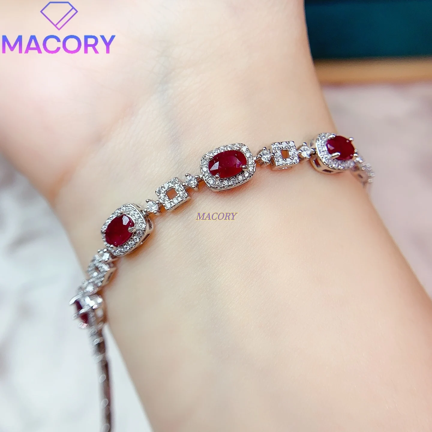 سوار روبي طبيعي جديد للنساء، كلاسيكي من الفضة الإسترليني عيار 925، جودة عالية، يظهر الأناقة، هدية مهرجان عصرية.