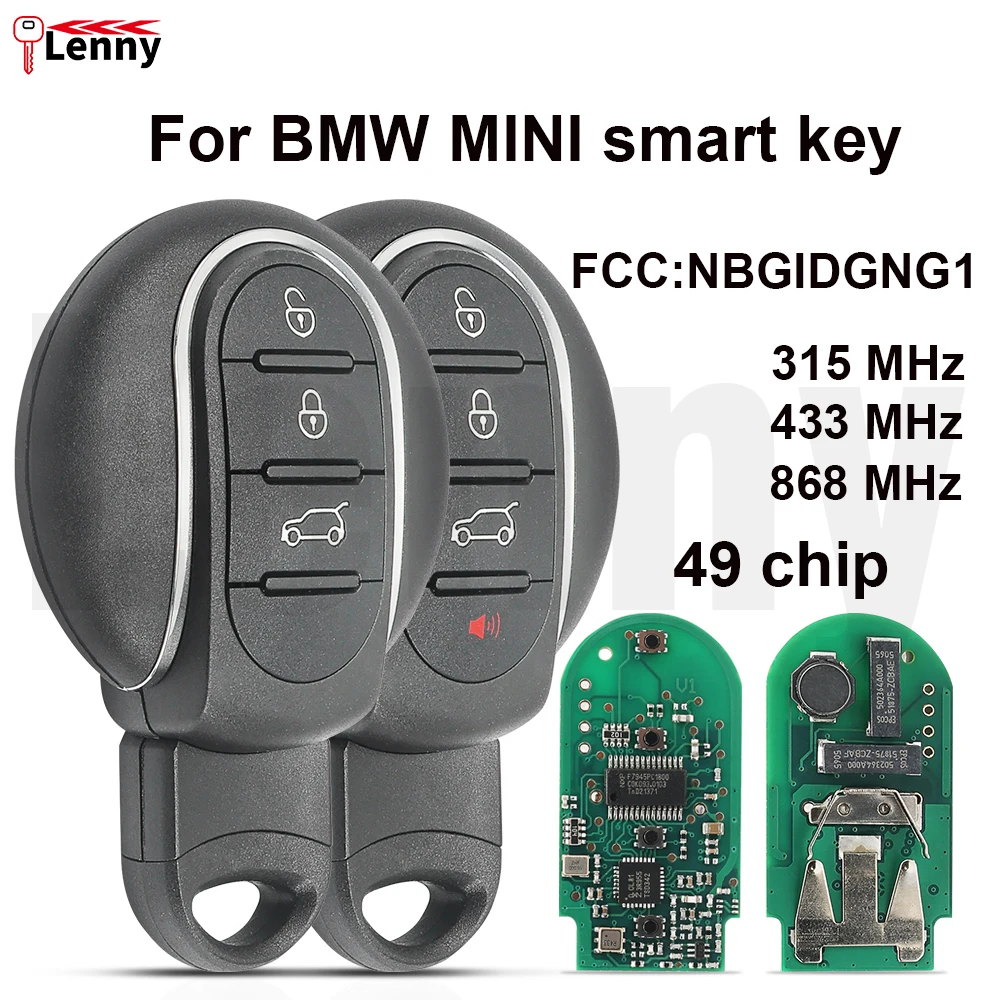 Lenny FCC ID:NBGIDGNG1 315/433/868MHz 49chip smart key  For BMW Mini Cooper key Countryman Clubman F54 F55 F56 F57 F60 2014-2018