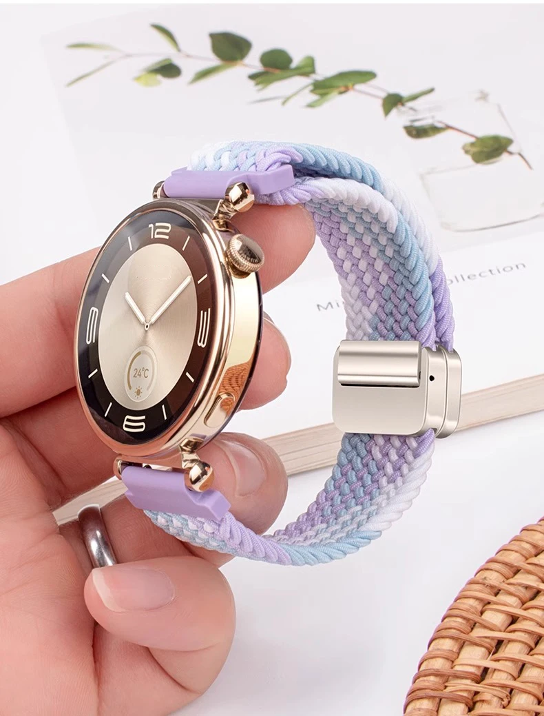 Correa magnética trenzada de 18mm para huawei watch GT 5 4 41mm pulsera deportiva correa de reloj para banda pro de 42mm