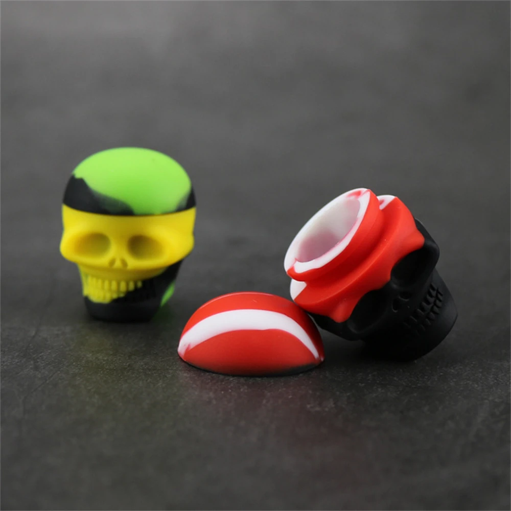 1pcs Skull Silicone Jar 3ml Skull Silicone Wax Container Storage Box Smoking Accessories For Oil Wax Jars Smoke Herb Tobacco