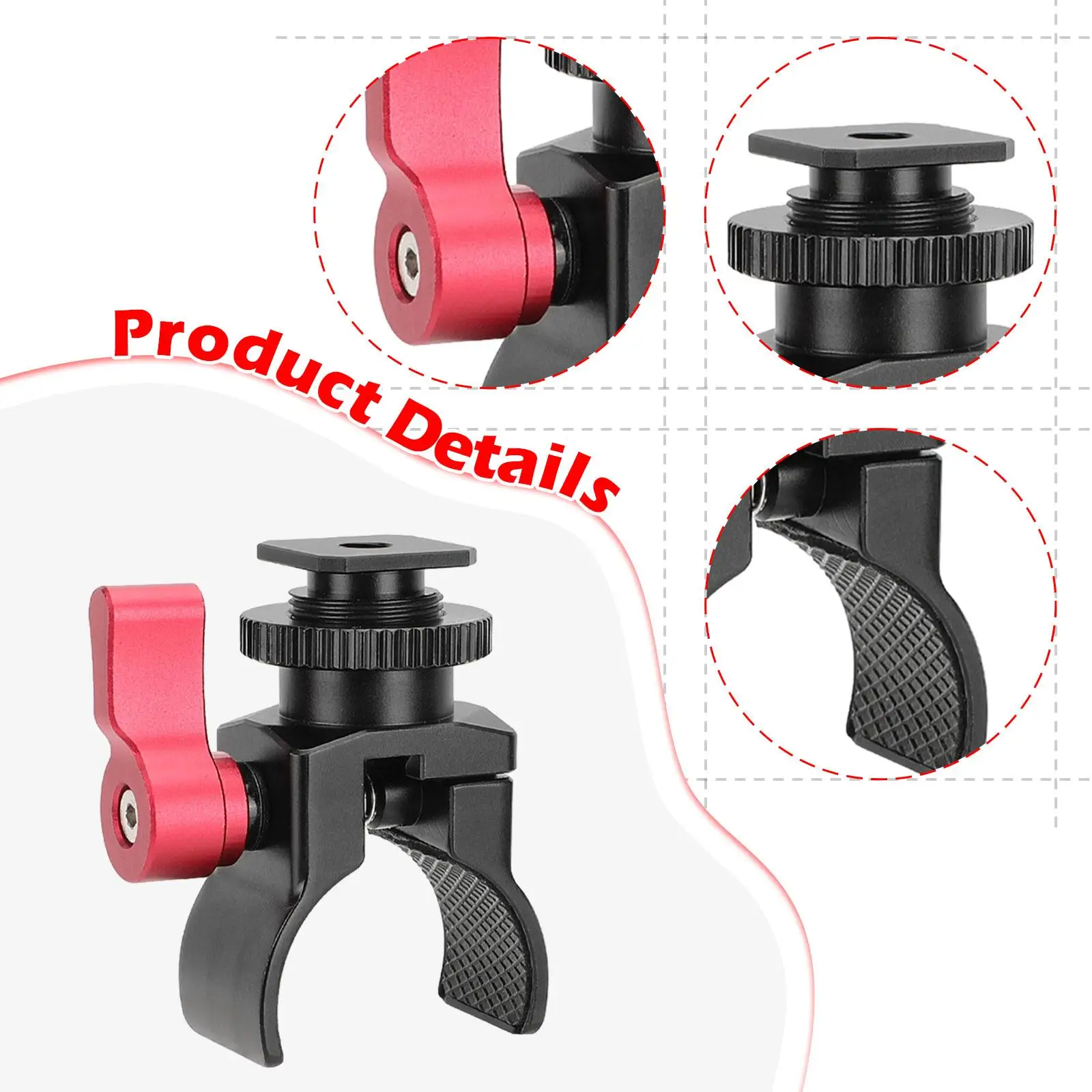 Hot Shoe Microphone Holder Lightweight Compact Easy to Install Portable Convenient Camera Attachment Mount Adapter Mic Holder