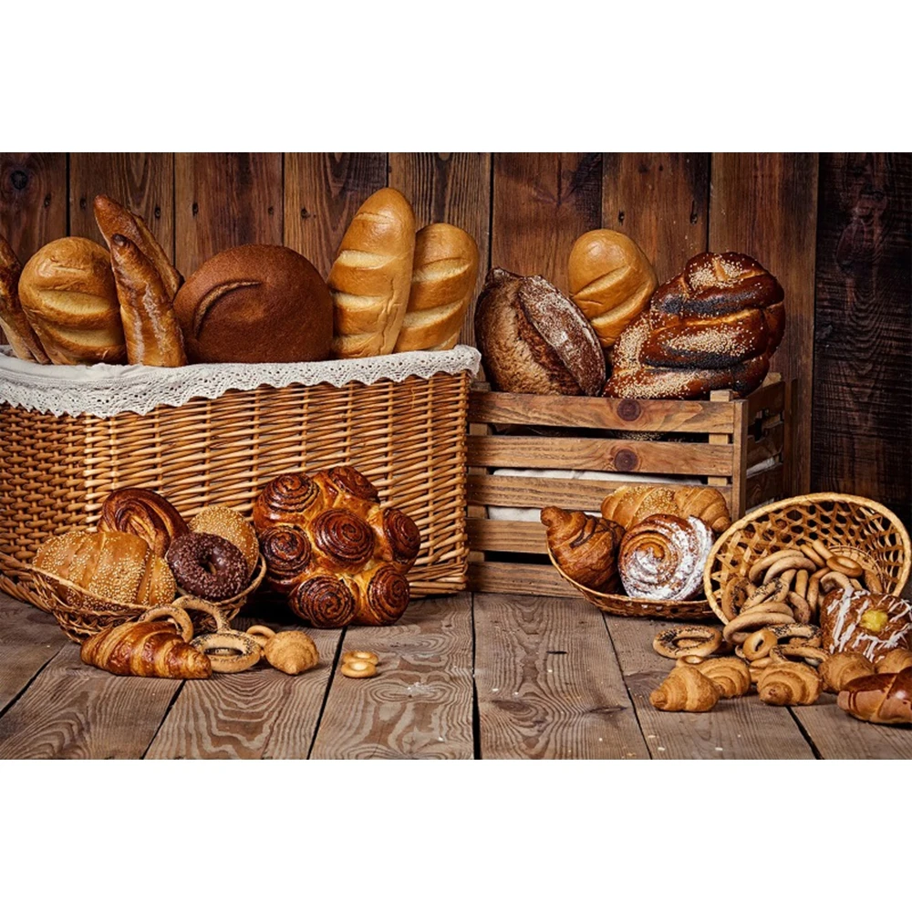 Деревянные доски, кухонный фон для пончиков и хлеба, выпечка хлеба, еда, торт, портретная вечеринка, кухонные инструменты, фон для фотосессии