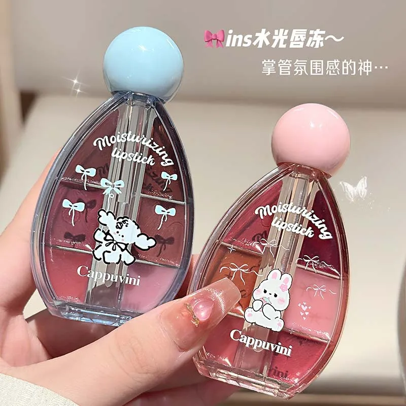 الأزياء الكورية ستة ألوان مرآة الشفاه تجميد طالب مستحضرات التجميل الزجاج الشفاه الصقيل الجمال أحمر الشفاه ماكياج ملمع الشفاه الجمال والصحة