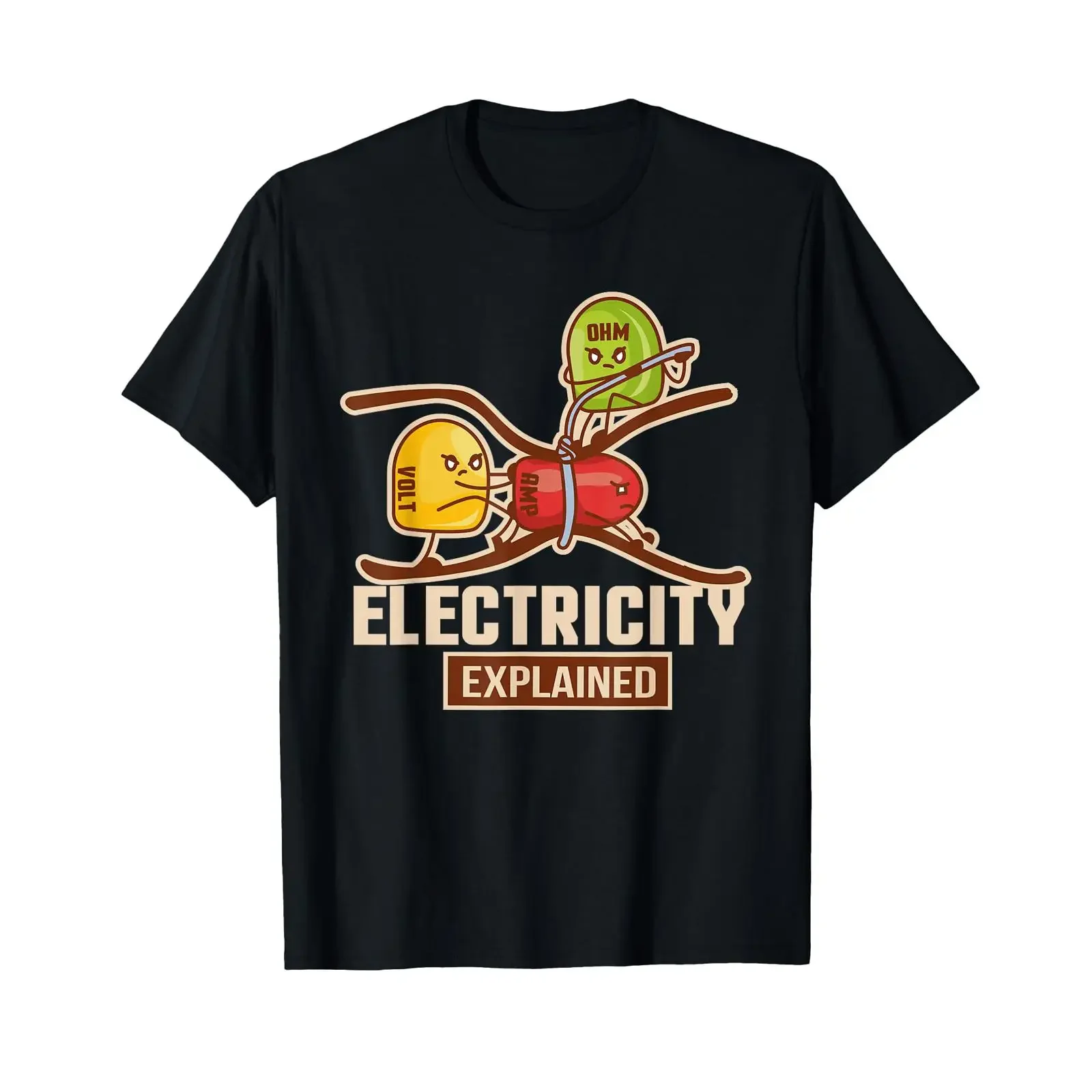 Electricians Electronics Voltage Current Resistance T Shirt vintage Washed Slightly fashion streetwear Casual homme