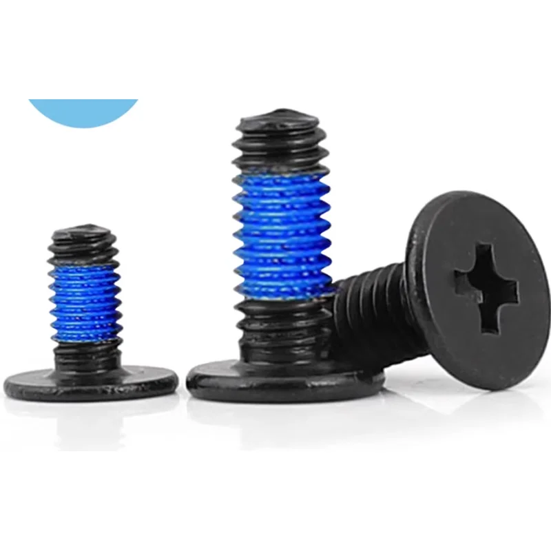 M2.5M3M4M5M6 phillips thin flat head screw anti-loose shakeproof  paint treatment spot blue glue screw 1178