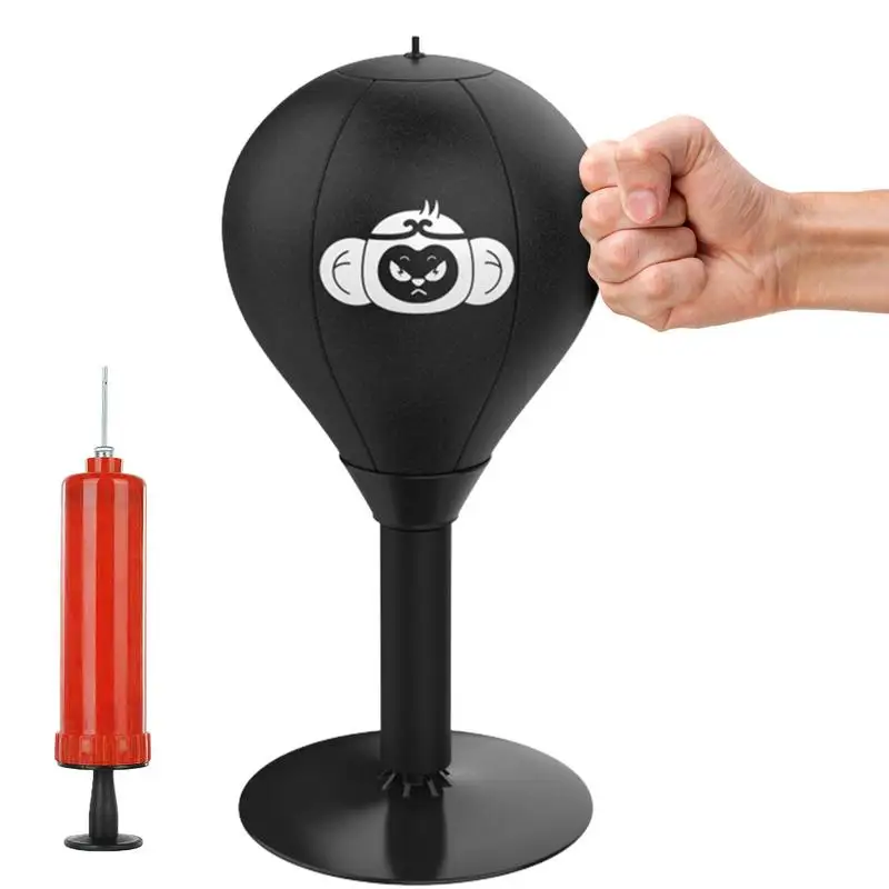 Punching Bag Desktop PU Mini Boxing Ball Stress Relief Fighting Speed Reflex Training Punch Ball Desktop Suction Cup Punch Bag