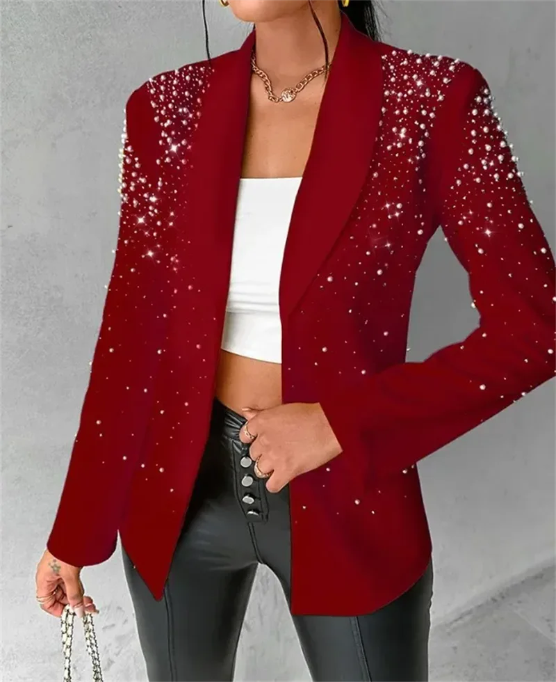 Blazer da donna casual High Street a maniche lunghe solido elegante moda blazer sottile cappotto ufficio signora autunno inverno vestiti