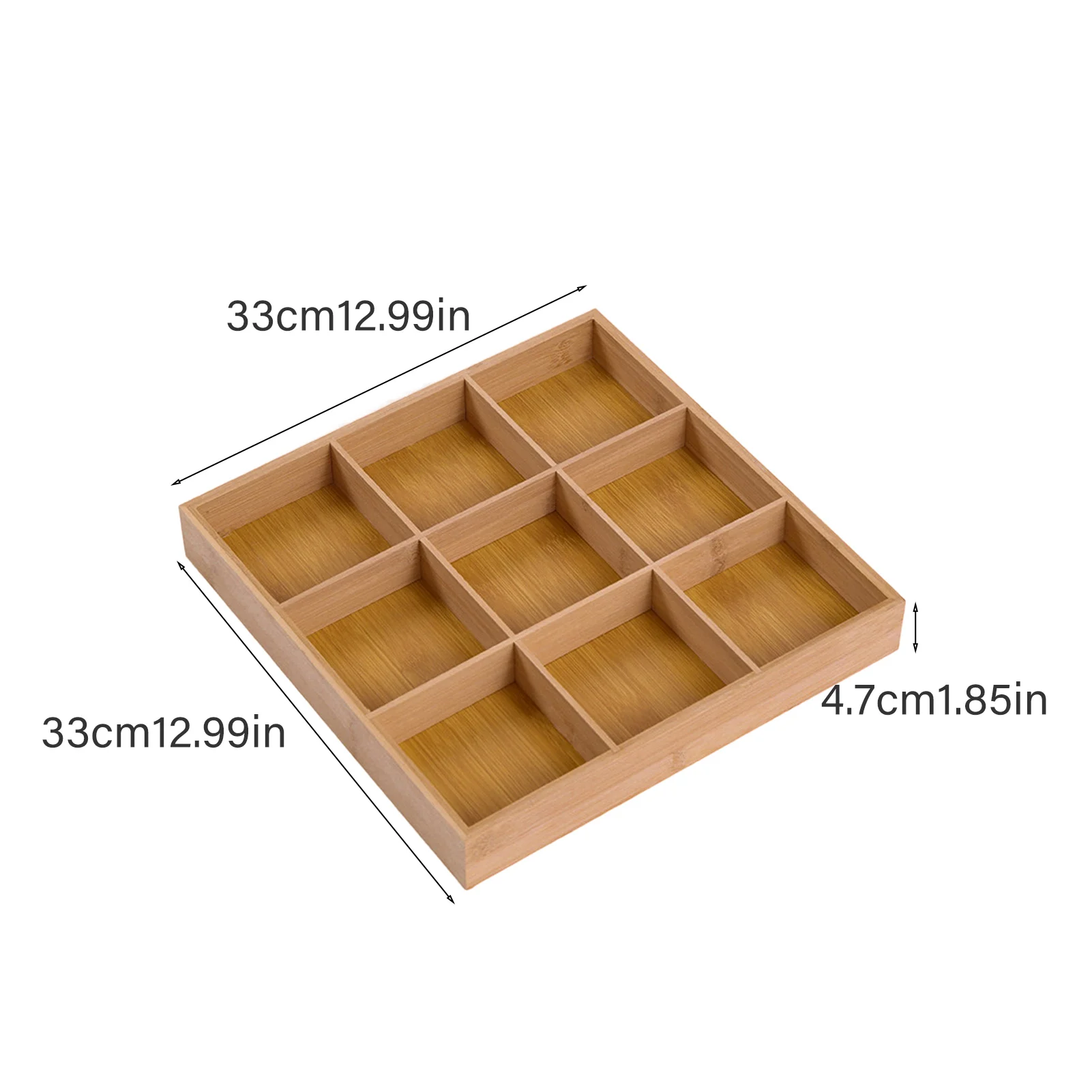 Japanese Multi Grid Divided Wooden Tray 2/3/4/6/9 Grids Vintage Serving Tray For Snacks Dessert Hot Pot Sauce Dish Soy Tray