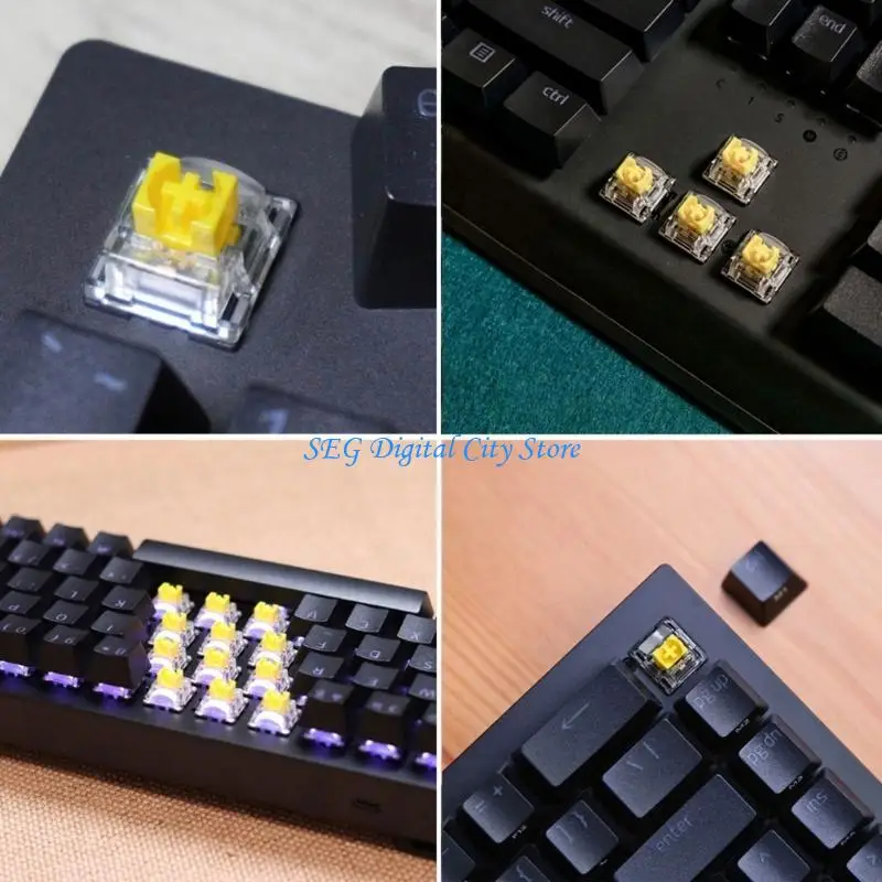 

U75B 4Pcs Yellow RGBs Switches 3Pin Yellow Axises for Blackwidow V3Pro Mechanical Gaming Keyboards Crosses Shafts Switches