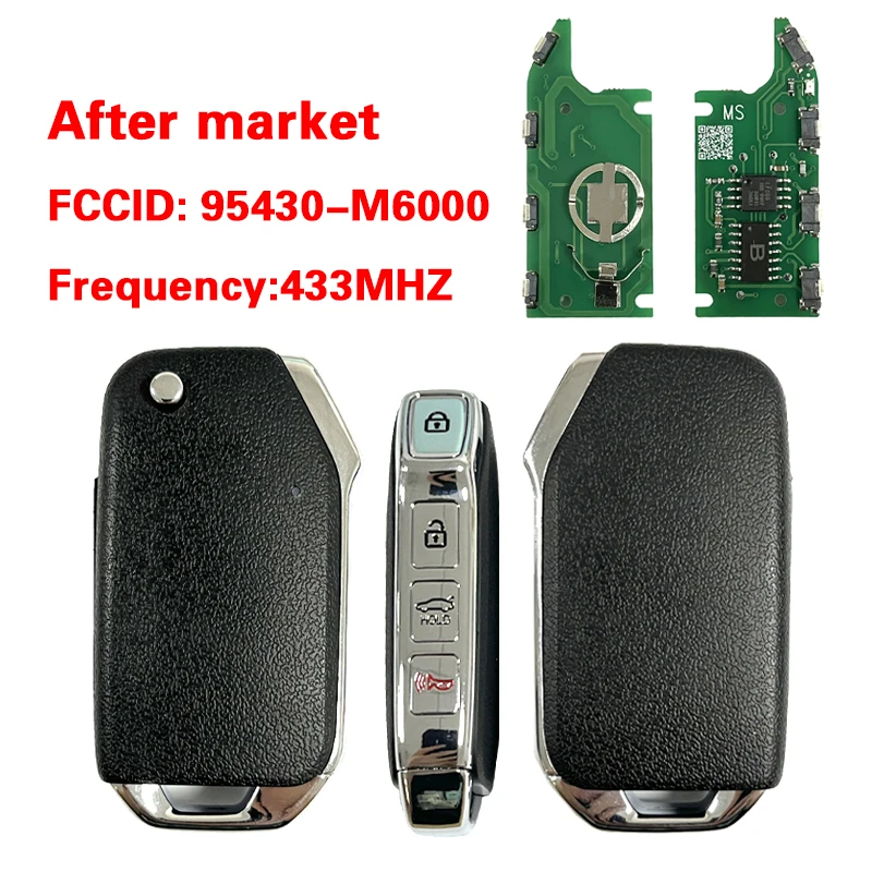 CN051123 Aftermarket Part Number 95430-M6000 For 2018-2019 Kia Forte 433MHZ No Chip4 Button Flip Key Fcc CQOFD00430