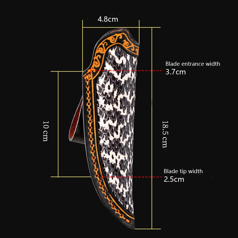Outdoor straight knife storage bag portable tool knife cover cowhide knife scabbard，1pcs