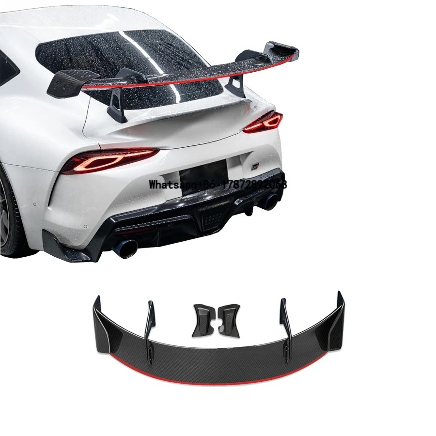 

New Arrivals For Gr Supra A90 A91 Mk5 Dry Carbon Fiber PU Style Rear Wing LED-lit rear spoiler Wings Body Kit