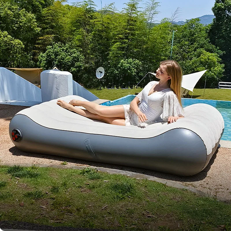 Automatic Foldable Inflatable Sofa Bed Oversized Outdoor Lazy Sofa Mattress Smart Deflation One-Button Activation Living Room