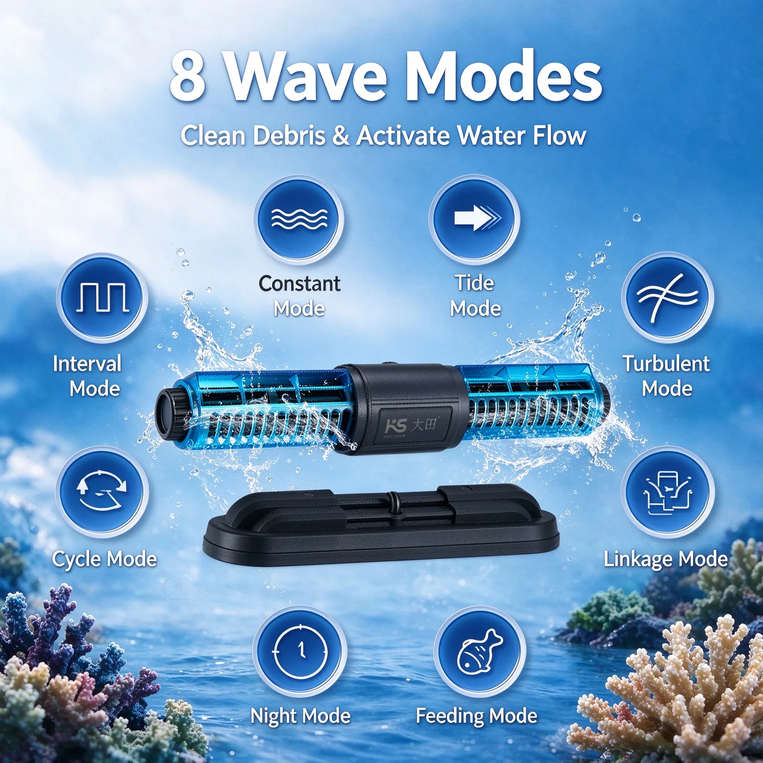 Aquarium Cross-flow Pump Fish Tank Circulating Flow App Control DC Water Submersible Fountain 10 Speed Adjustable Product