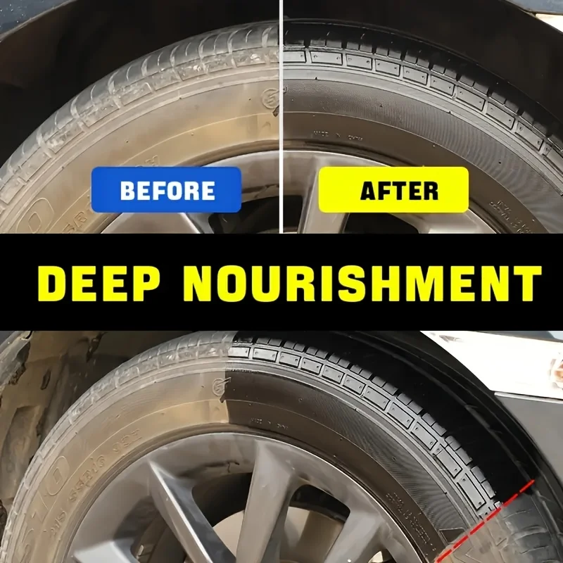 Tire Shine & Protection Wax - Durable Tire Shine Enhancer for Enhanced Blackness, Anti-Aging Formula, Fit for All Vehicles image 6