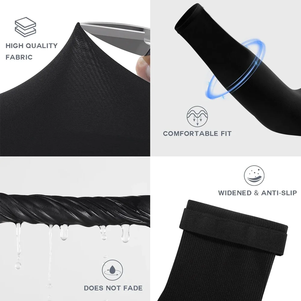1Pair Compression Arm Sleeves,Firm 20-30mmHg Graduated Compression Full Arm Support for Golfers & Tennis Elbow Brace,Work,Sports view 2