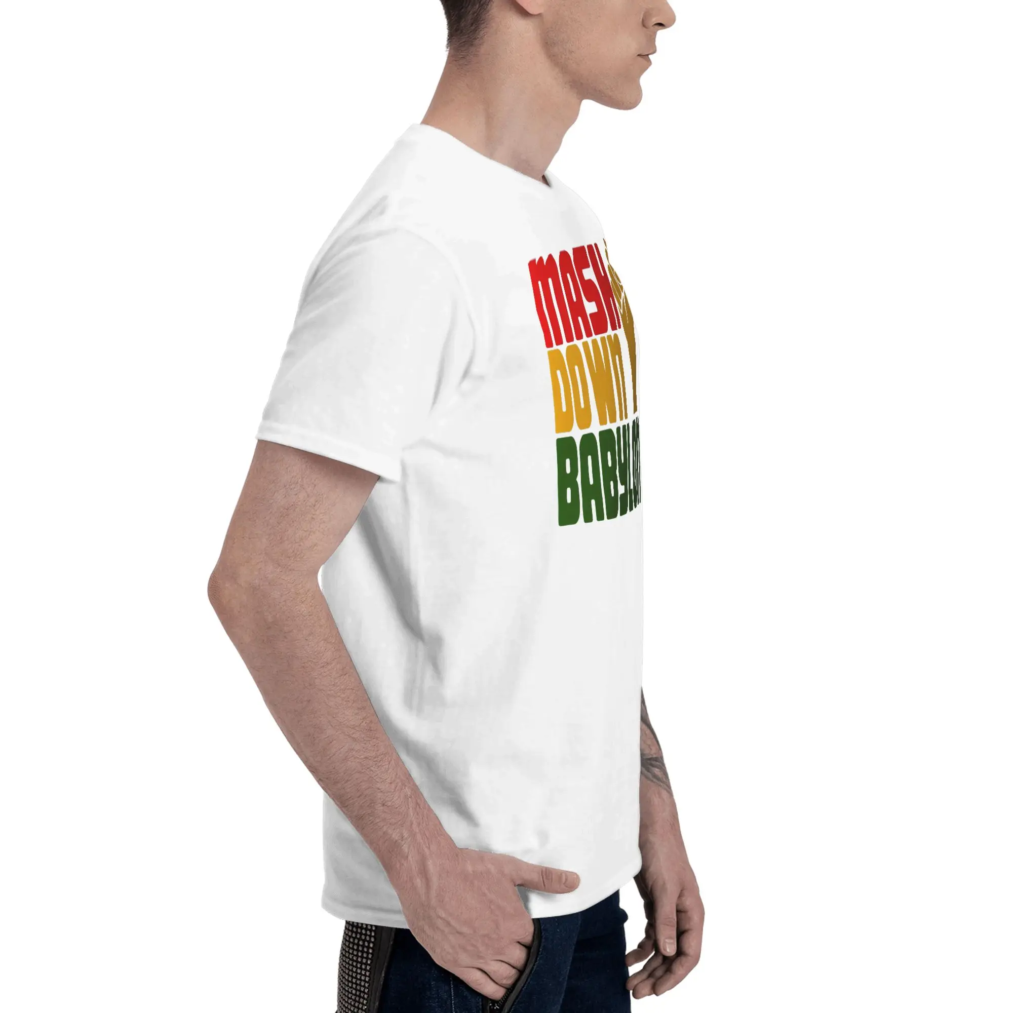 Mash Down Babylon Various And Cols Loose But Not Bulky Reversible T-shirt Japanese Retro Short Sleeve