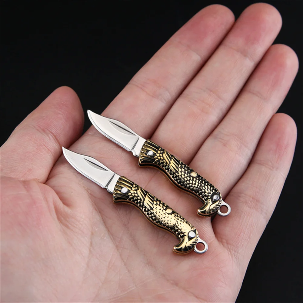 الفولاذ المقاوم للصدأ سكين قلادة جيب الحجم المفاتيح سكّين متعدّد الاستخدامات سكين جيب صغير المدمجة المحمولة القاطع أداة ل ساعي #3