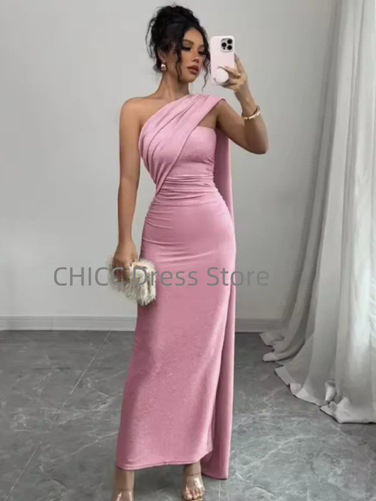 아랍어 댄스 파티 드레스 한 어깨 인어 이브닝 드레스 간단한 특별 행사 파티 가운 فساتين سهرات 맞춤형