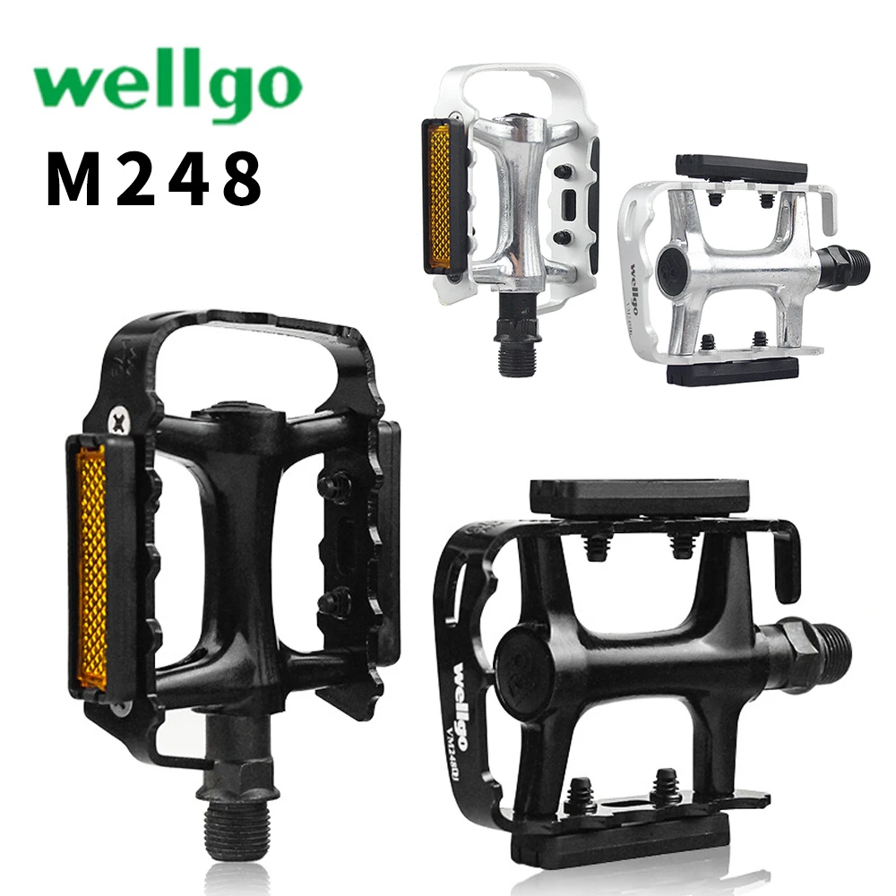 Wellgo MTB bicycle pedal M248 Du Palin bearing pedal folding bicycle aluminum alloy pedal mountain bike parts