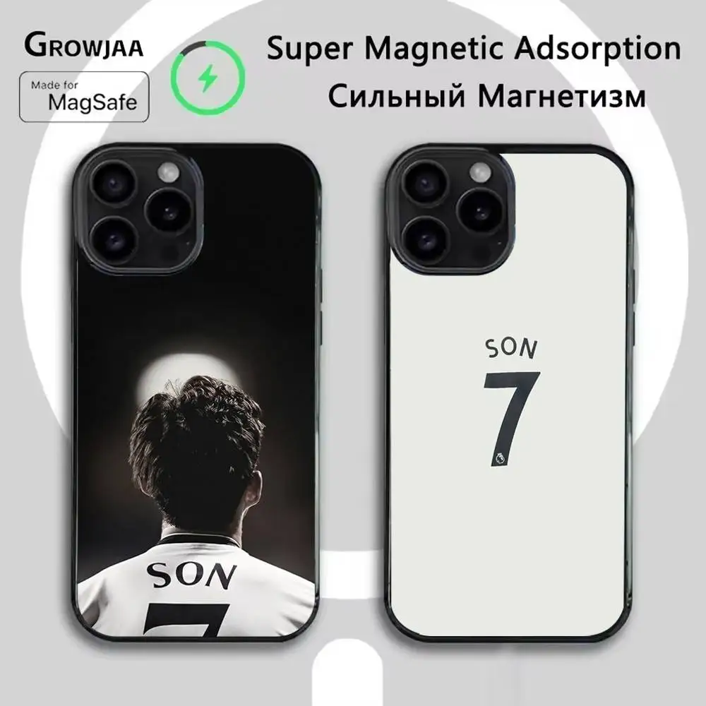 

Korea Son H-Heung-mins Football Phone Case For iPhone 16e,16,15,14,13,12,11,Plus,Pro,Max,Mini Magsafe Magnetic Wireless Charging