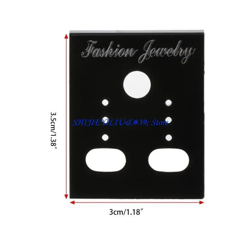 

E21F 100 комплектов прямоугольных пластиковых серег-гвоздиков для демонстрации карточек черная витрина для ювелирных изделий