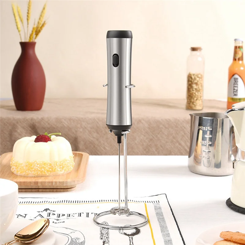 Portable Rechargeable Electric Milk Frother Foam Maker Handheld Foamer High Speeds Drink Mixer Coffee Frothing Wand B