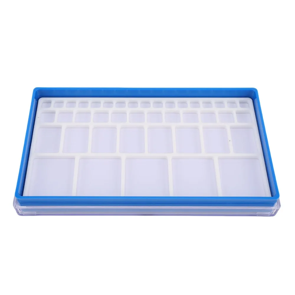 Blue, Yellow, White Multi-compartment Watch Parts Storage Box 22.5*12.5cm Plastic Watch Component Placement Holder
