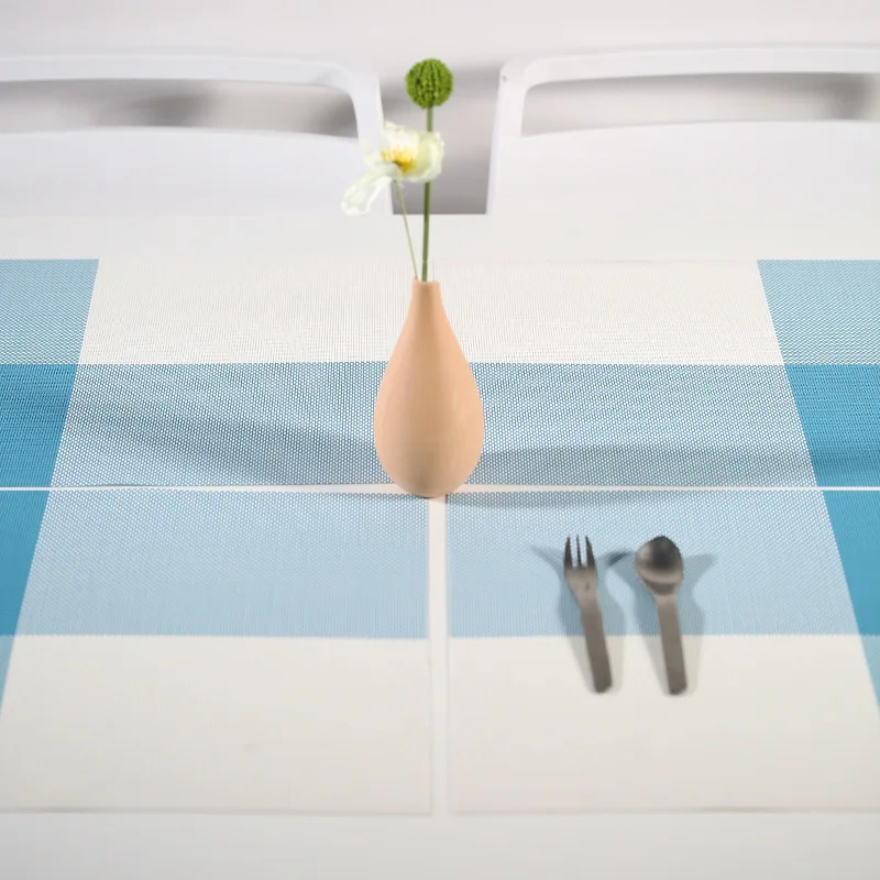 Weave PVC Placemats Teslin Table Mats Crossweave Woven Vinyl Non-Slip Washable for Table Dining Kitchen Restaurant