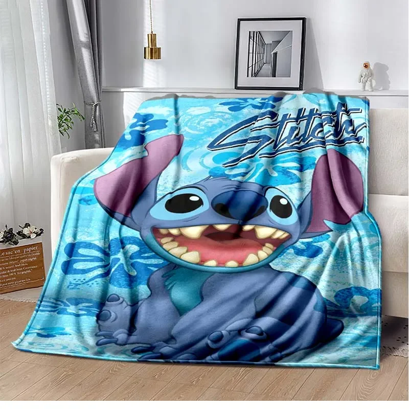 Disney Stitch Custom Blanket Flannel Fluffy Fleece Throw Camping Blankets for Children Sofa Throw Thin Blanket  Fashion Gift