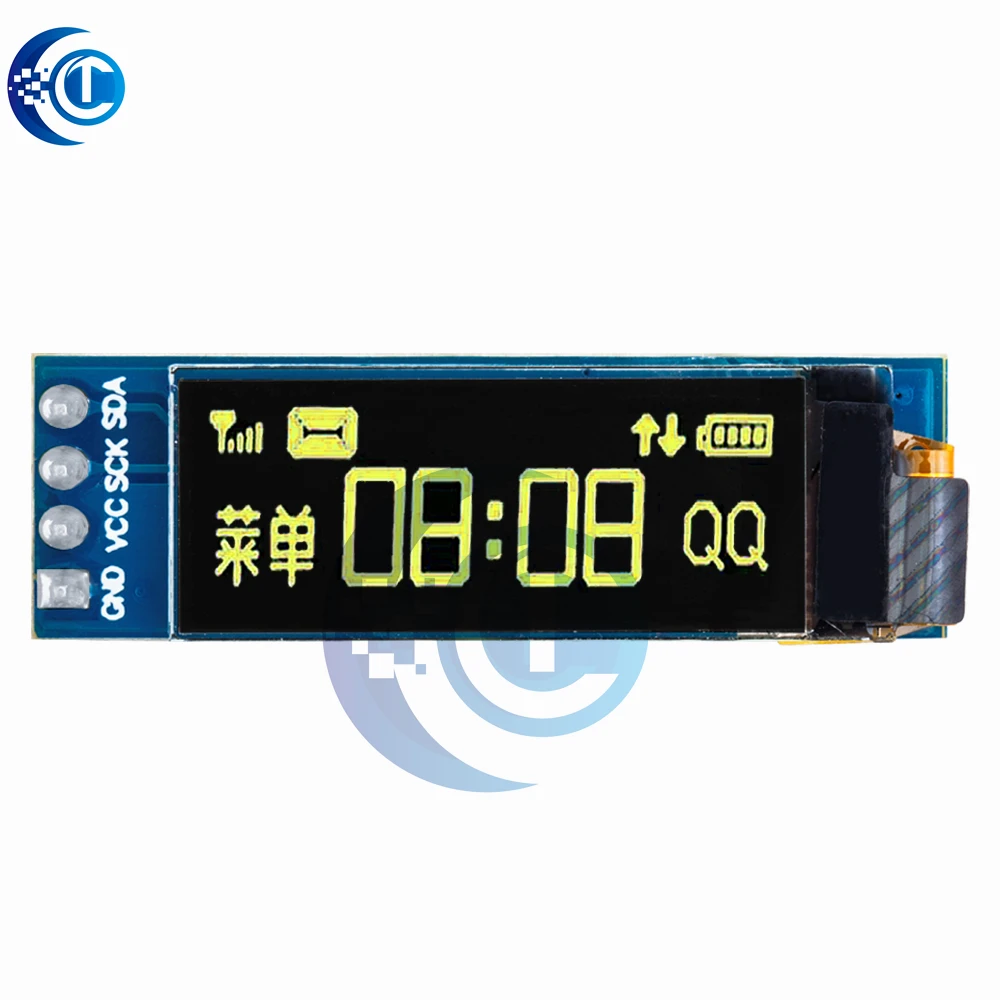 0.91" OLED LCD LED Display Module - White Blue, 128X32 Resolution with IIC Communication