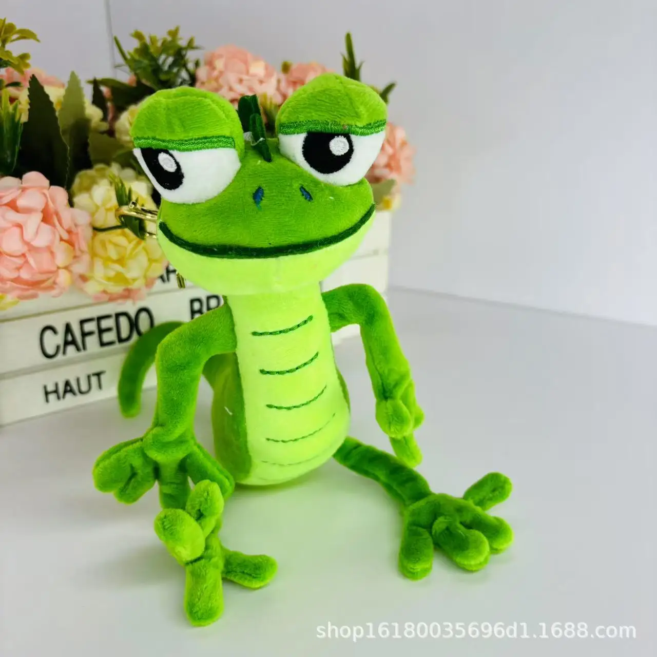 16 cm Jinnew piccolo lucertola giocattolo portachiavi ornamenti morbido cartone animato peluche kawaii lucertola verde ciondolo animali di peluche