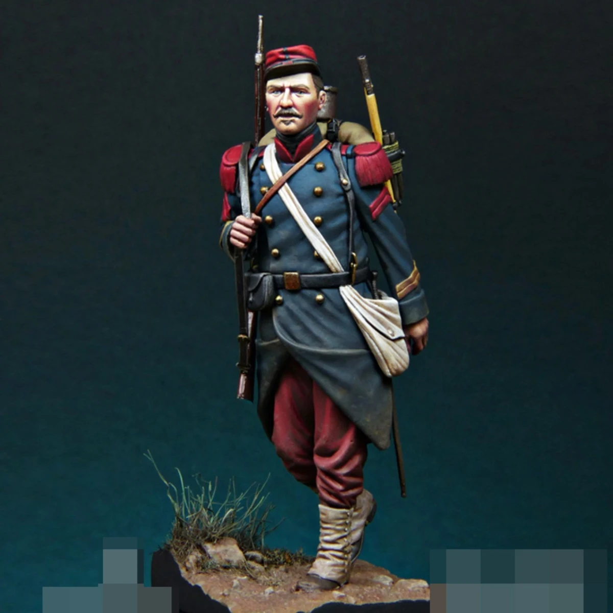 1/24 resin soldier model GK French infantry unassembled and unpainted DIY kit 773