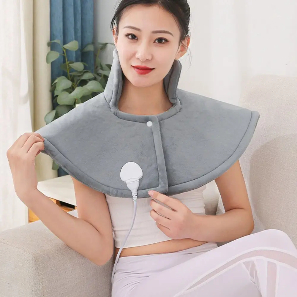 Washable Warm Shawl 6-Level Temperature Auto Shut Off Heated Shoulder Wrap Electric Powered 4-Speed Timing Hot Compress Massager