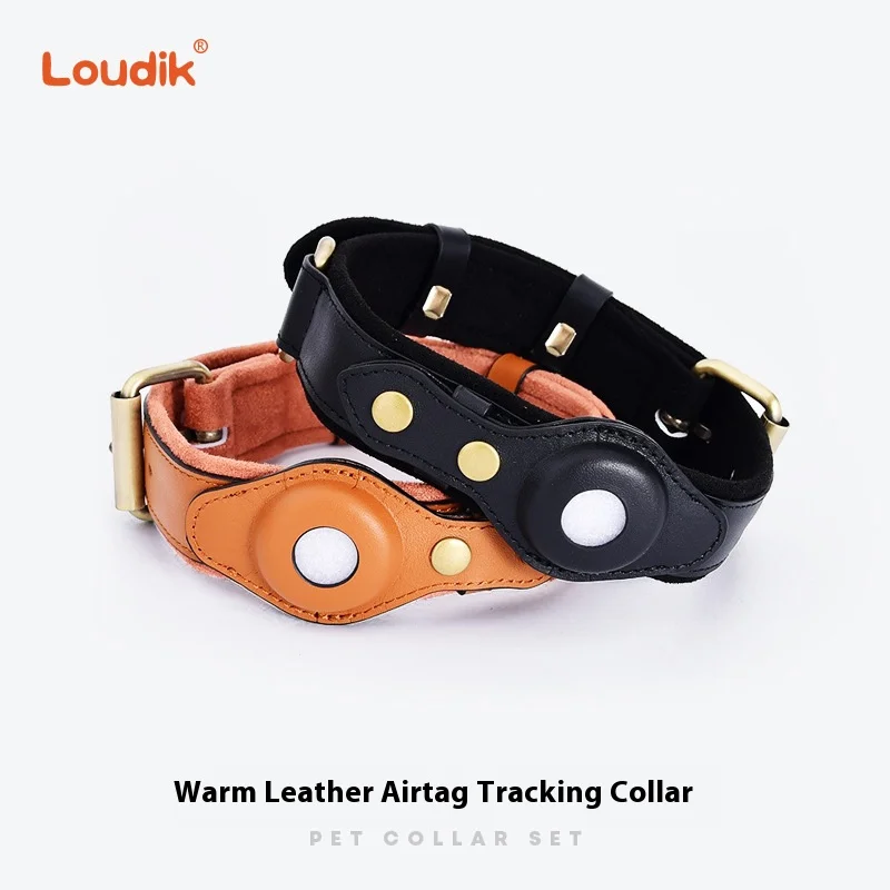 Loudik Apple Tracker Airtag Pet Dog Collar Leash Medium Large Dog Pet Traction Collar Leash Dog Walking Accessories