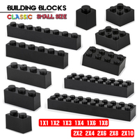 building block 2X3 2X4 2X6 2X8 2X10 hole Black brick basic accessories education creativity compatible brand building block toys