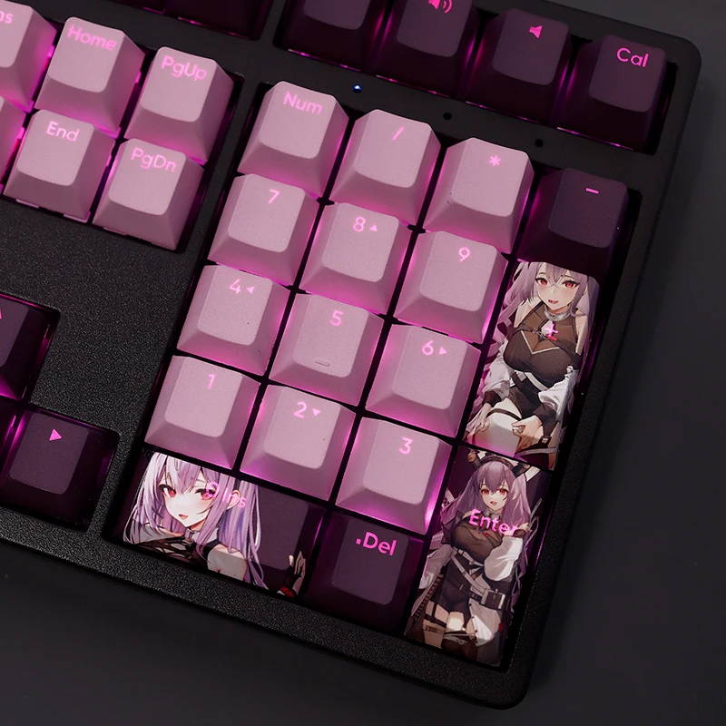 Arknights Vophon Keycap, PBT Dye Subbed Keycaps, Anime Gaming Keycaps, Clavier, 61, 87, 108, 104, HTML, Set, 108