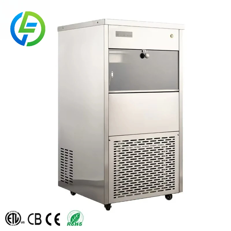 Customize Energy Saving Snowflake Ice Maker Commercial Use for Restaurants Sauna Centers 30kg Ice Storage Pump Core