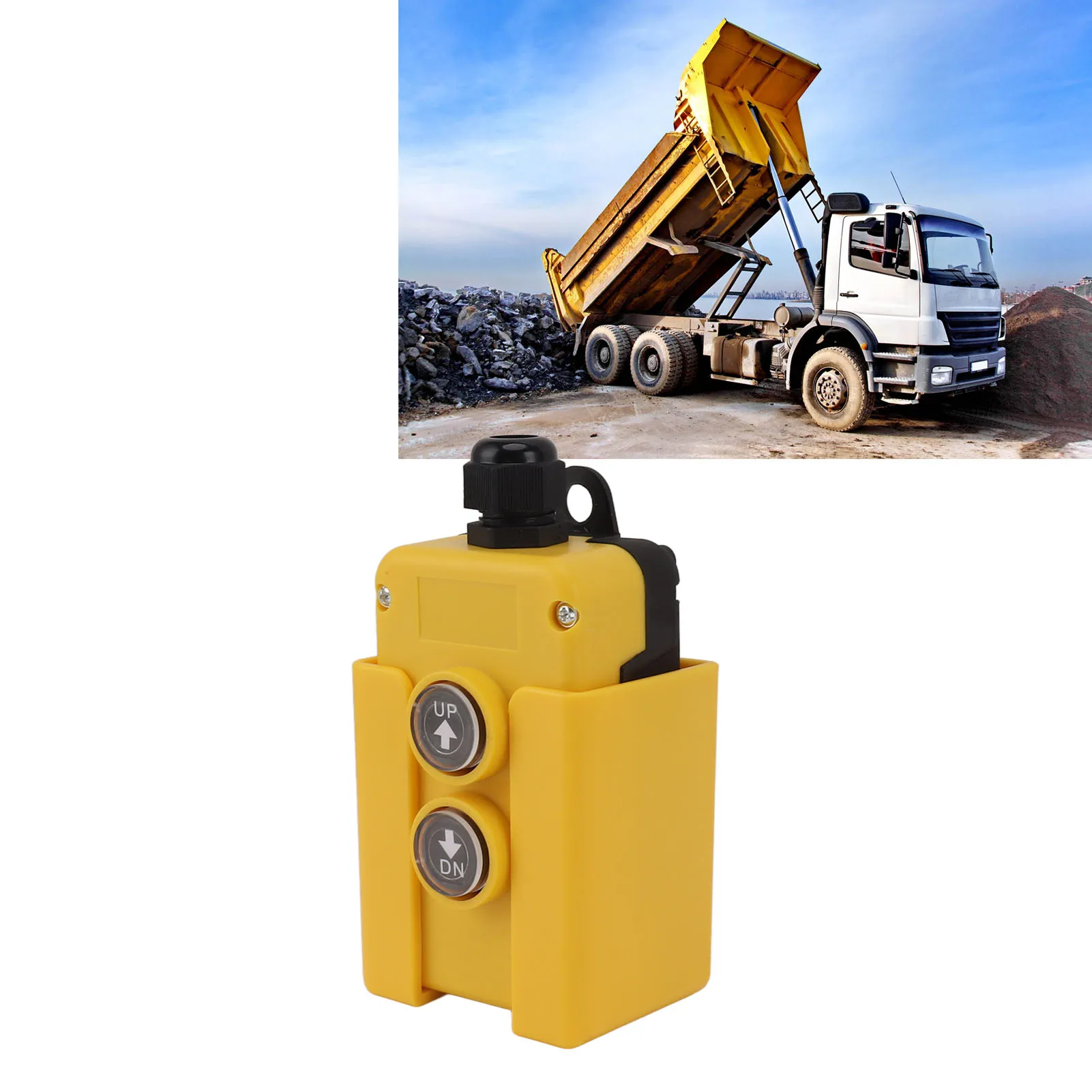 Télécommande de remorque à benne bas 12V, 4 fils, 3 fils, commande haut et bas pour grue de levage, bouton poussoir