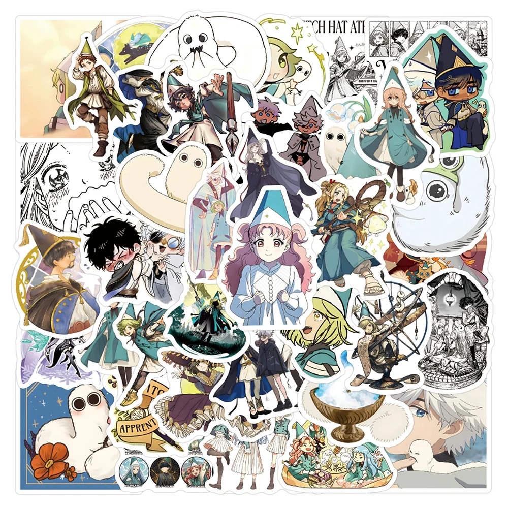 10/30/50/110 Stück Anime Hexenhut Atelier Aufkleber Niedliche Fantasy-Zauberer-Charaktere Cartoon-Aufkleber Wasserdicht DIY Notizbuch Skateboard